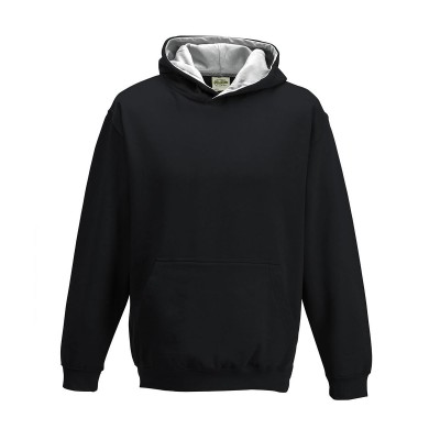 Felpe Kids Varsity Hoodie colore jet black/heather grey taglia XS