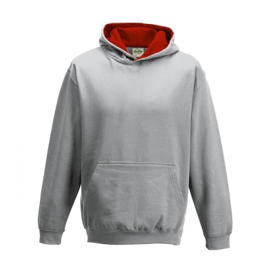 Felpe Kids Varsity Hoodie colore heather grey/fire red taglia XS