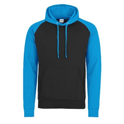 Felpe Baseball Hoodie colore jet black/sapphire blue taglia S