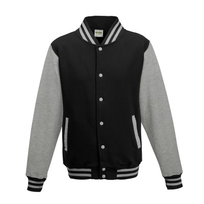 Felpe Varsity Jacket colore jet black/heather grey taglia XS