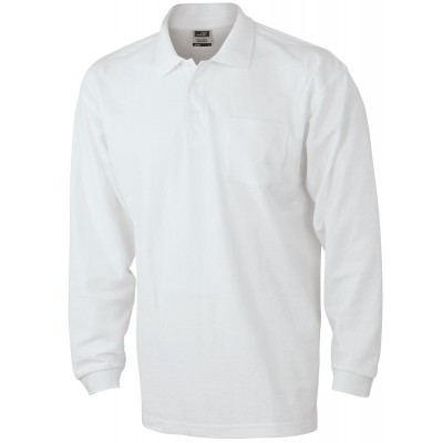 Polo Polo Piqué Long-Sleeved colore white taglia S