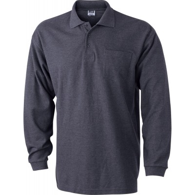 Polo Polo Piqué Long-Sleeved colore anthracite taglia S