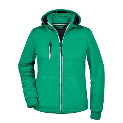 Soft shell Ladies' Maritime Jacket colore irish-green/navy/white taglia XL