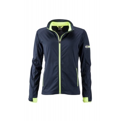 Giacche Ladies' Sports Softshell Jacket colore navy/bright-yellow taglia S