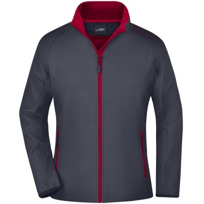 Soft shell Ladies' Promo Softshell Jacket colore iron-grey/red taglia XXL