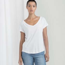 T-Shirt Women's Loose Fit V Neck T