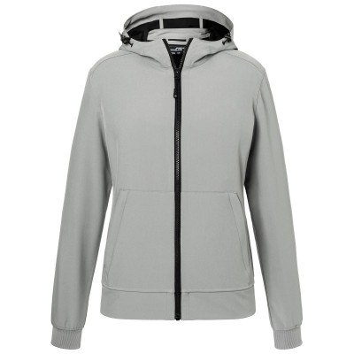 Soft shell Ladies' Hooded Softshell Jacket colore light-grey/black taglia XS
