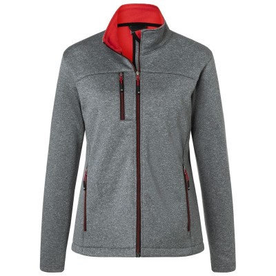 Soft shell Ladies' Softshell Jacket colore dark-melange/red taglia XS