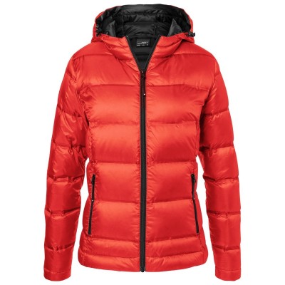 Giacche Ladies' Hooded Down Jacket colore flame/black taglia XXL