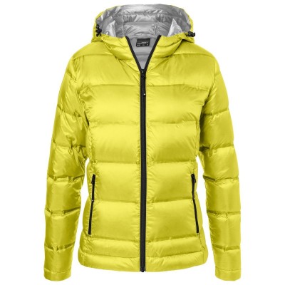 Giacche Ladies' Hooded Down Jacket colore yellow/silver taglia XS