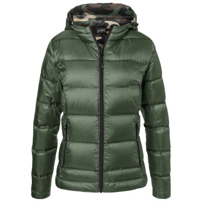 Giacche Ladies' Hooded Down Jacket colore olive/camouflage taglia XS