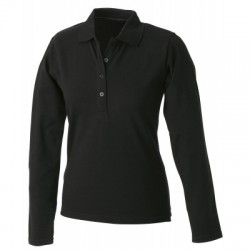 Polo Ladies Elastic Polo Long-Sleeved colore black taglia S