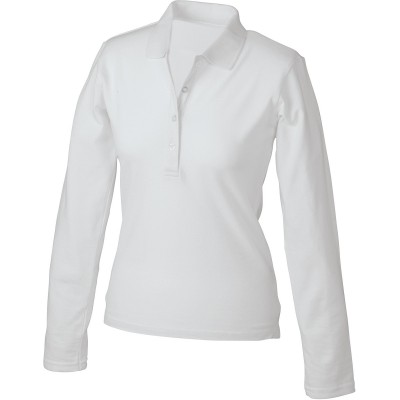 Polo Ladies Elastic Polo Long-Sleeved colore white taglia S