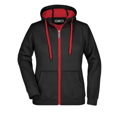Felpe Ladies' Doubleface Jacket colore black/red taglia S