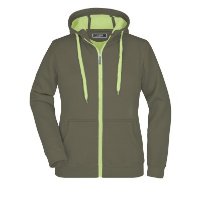 Felpe Ladies' Doubleface Jacket colore olive/lime-green taglia S