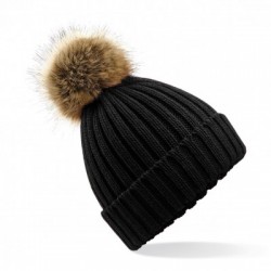 Cappelli Fur Pom Pom Chunky Beanie