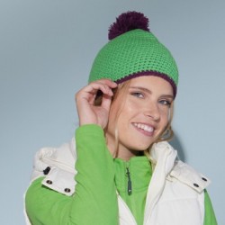 Cappelli Pompon Hat with Contrast Stripe