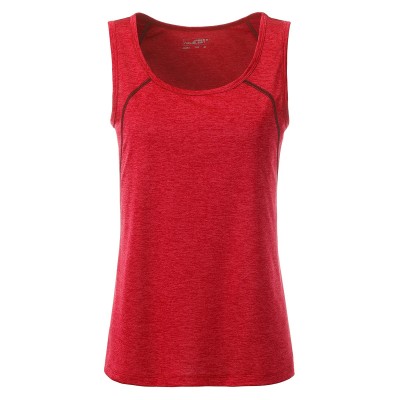 T-Shirt Ladies' Sports Tanktop colore red-melange taglia XS