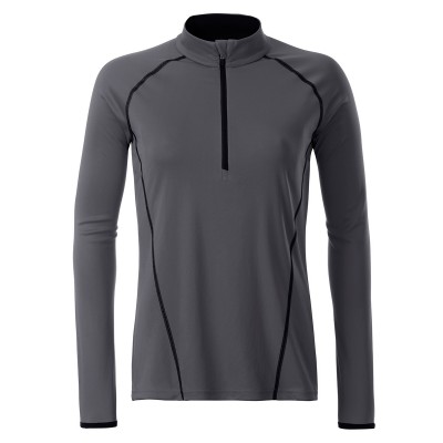 T-Shirt Ladies' Sportsshirt Longsleeve colore titan/black taglia XS