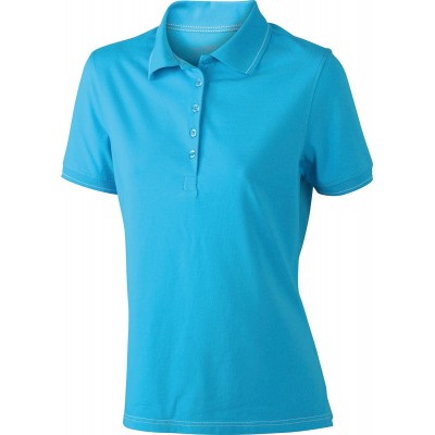 Polo Ladies' Elastic Polo colore aqua/white taglia S