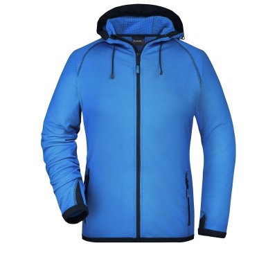 Pile Ladies' Hooded Fleece colore aqua/navy taglia S