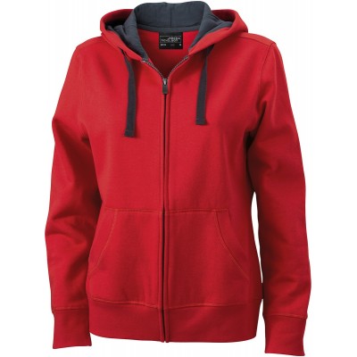 Felpe Ladies' Hooded Jacket colore red/carbon taglia S