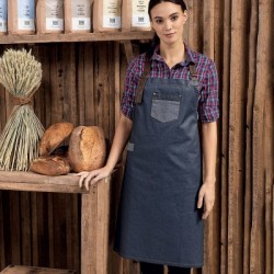 Ho.Re.Ca. Division Waxed Look Denim With Faux Leather ather