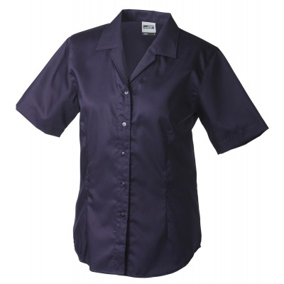 Camicie Ladies' Business Blouse Short-Sleeved colore aubergine taglia L