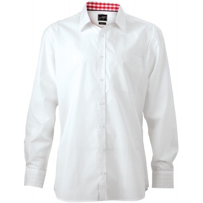 Camicie Men's Plain Shirt colore white/red-white taglia S