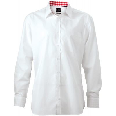 Camicie Men's Plain Shirt colore white/red-white taglia M