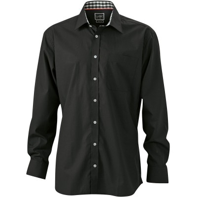 Camicie Men's Plain Shirt colore black/black/white taglia S