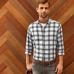 Camicie Men's Long Sleeve 'Ginmill' Check Cotton Bar Shirt