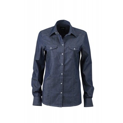 Camicie Ladies' Denim Blouse colore dark-denim taglia XS