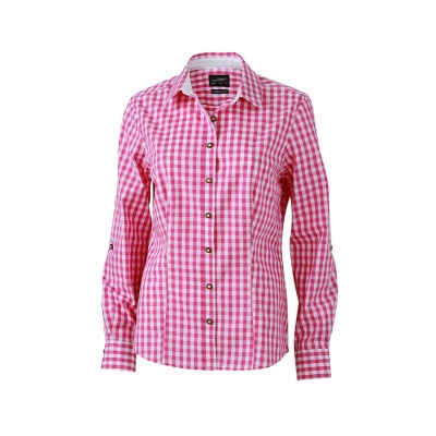 Camicie Ladies' Traditional Shirt colore purple/white taglia XS