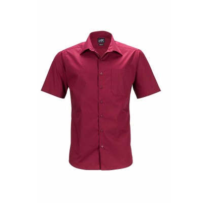Camicie Men's Business Shirt Shortsleeve colore wine taglia S