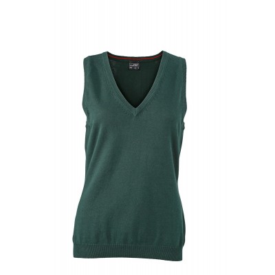 Maglieria Ladies' V-Neck Pullunder colore forest green taglia XS