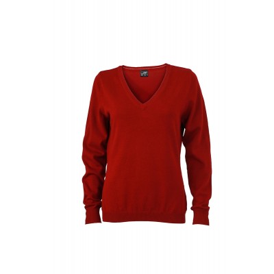 Maglieria Ladies' V-Neck Pullover colore bordeaux taglia XS