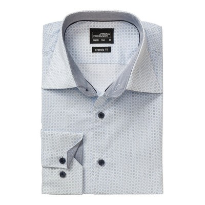 Camicie Men's Shirt 'Diamonds' colore white/light-blue taglia S