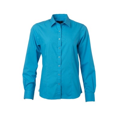 Camicie Ladies' Shirt Longsleeve Poplin colore turquoise taglia XS