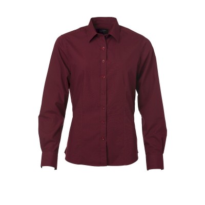 Camicie Ladies' Shirt Longsleeve Poplin colore wine taglia XS