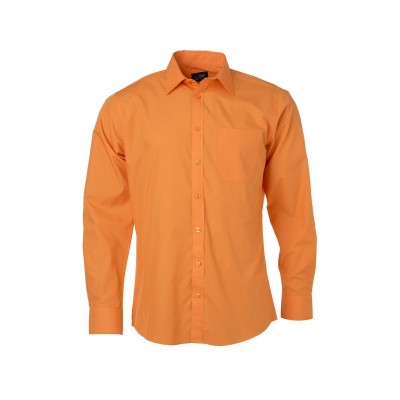 Camicie Men's Shirt Longsleeve Poplin colore orange taglia S