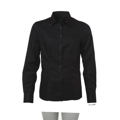 Camicie Ladies' Shirt Longsleeve Micro-Twill colore black taglia XXL