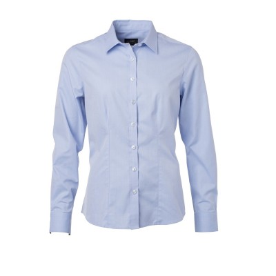 Camicie Ladies' Shirt Longsleeve Herringbone colore light-blue taglia XS