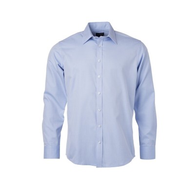 Camicie Men's Shirt Longsleeve Heringbone colore light-blue taglia XL