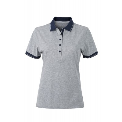 Polo Ladies' Heather Polo colore grey-heather/navy taglia L