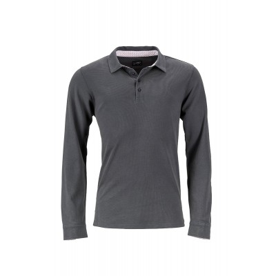 Polo Men's Polo Longs-Sleeved colore graphite/white-red taglia S