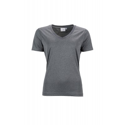 T-Shirt Ladies' Active-V colore dark-melange taglia XS