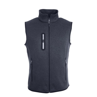 Giacche Men's Knitted Fleece Vest colore dark-grey-melange/silver taglia XXL