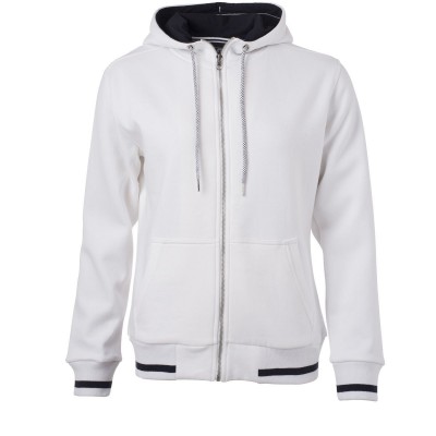 Felpe Ladies' Club Sweat Jacket colore white/navy taglia S