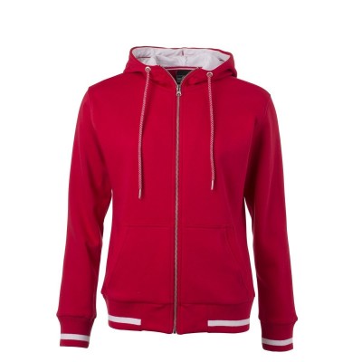 Felpe Ladies' Club Sweat Jacket colore red/white taglia S